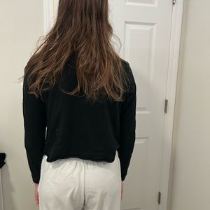 Girls Black cropped Vans long sleeve top